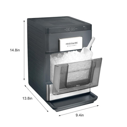 Frigidaire Gallery, 33 Lbs. Countertop Ice Maker, Nugget Shaped Ice, Stainless Steel Trim (Black)