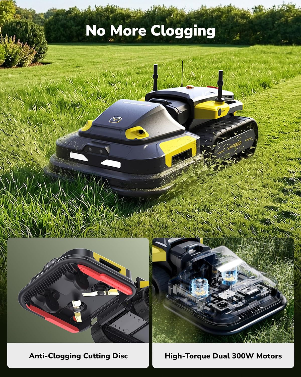 Robot Lawn Mower Pro, Wire-Free for 6 Acres, Four Seasons Yard Care