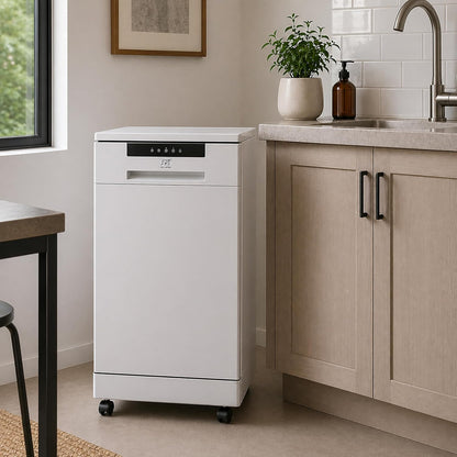 SD-9263WA 18″ Wide Portable Dishwasher with ENERGY STAR, 6 Wash Programs, 8 Place Settings and Stainless Steel Tub – White
