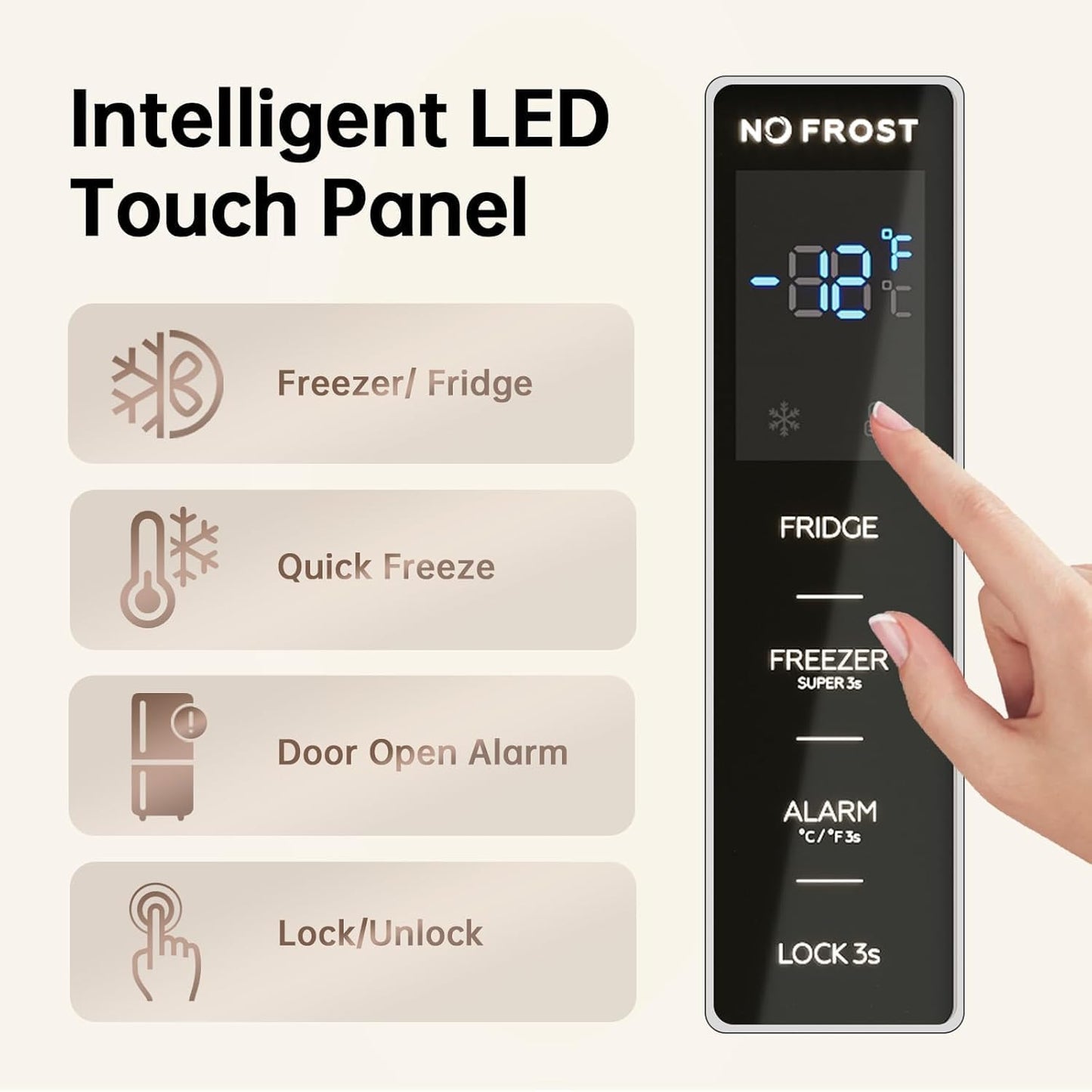 21.2 Cu.Ft. Stainless Convertible Upright Freeze,Rlarge Capacity, Frost Free, Digital Touch Control Panel, Frost Free, Quiet Operation, Stand up Freezer for Homes, Office