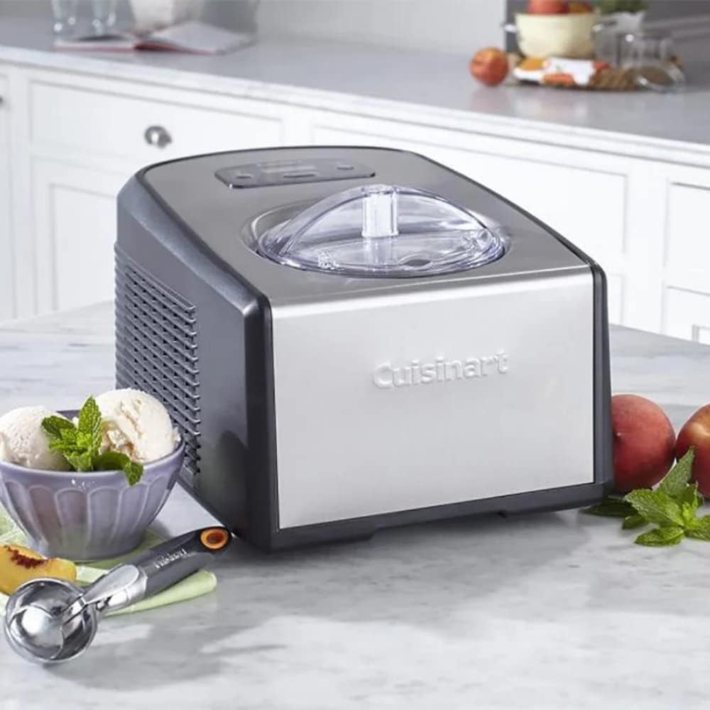 1.5-Quart Ice Cream Maker and Gelato Machine, Makes Frozen Yogurt and Sorbet, Fully Automatic with Commercial-Quality Compressor and 2 Churning Paddles, ICE-100, Black/Stainless