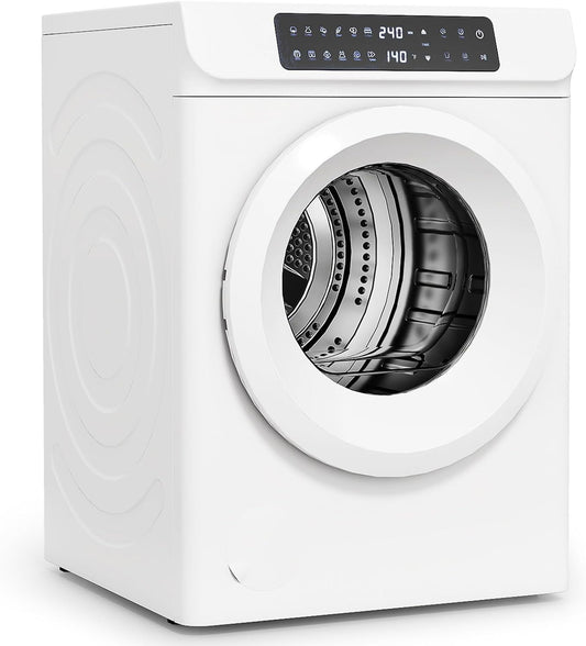 3.6 Cu.Ft Clothes Dryer, Electric Laundry Dryer Machine with 12 Modes, Stainless Steel Tub, LED Touch Control & Child Lock, Large Capacity Dryer for Apartment and Family Home, White