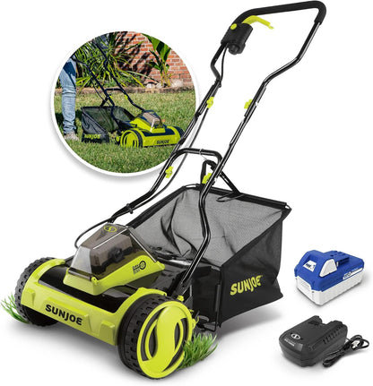 24V-CRLM15 15-Inch 24-Volt IONMAX Cordless Push Reel Mower W/11.9-Gallon Collection Bag, Kit (W/ 4.0-Ah Battery + Charger)
