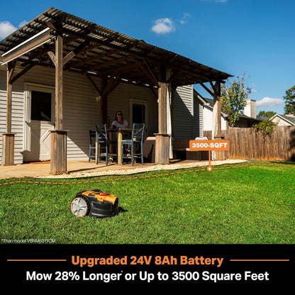 Ocumow™ VBRM601YCM MAX Perimeter Wire Free Robot Lawn Mower Cuts Small Lawns 2000-3500 Square Feet with Optical Navigation, Obstacle Avoidance, Low Noise and No Go Function