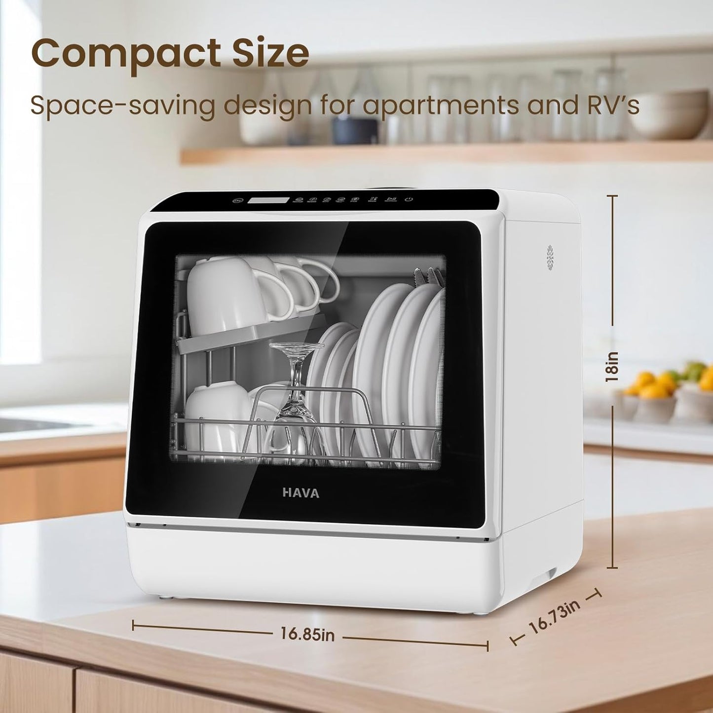 Countertop Dishwasher, 6 Programs Portable Dishwasher with Water Tank