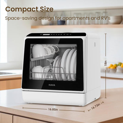 Countertop Dishwasher, 6 Programs Portable Dishwasher with Water Tank