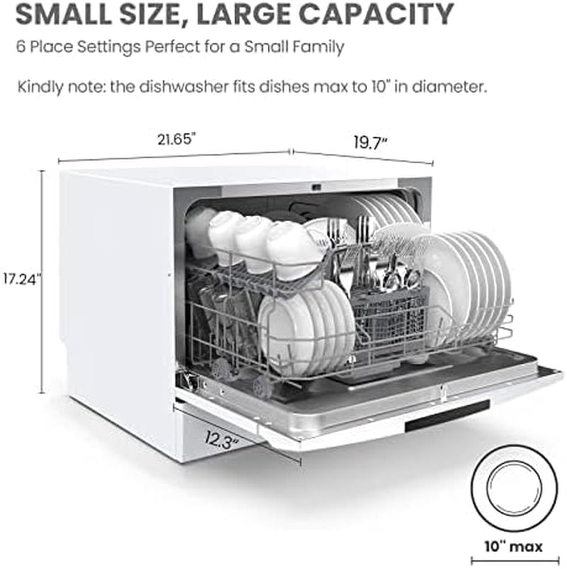 Countertop Dishwasher Portable, 6 Place Settings, Energy Star