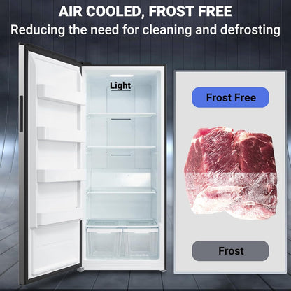 21 Cu.Ft Upright Freezer, Freezer Upright Frost Free Upright Freezers with LED Display,Stainless Steel Convertible Refrigerator Freezer for Garage,Kitchen Use