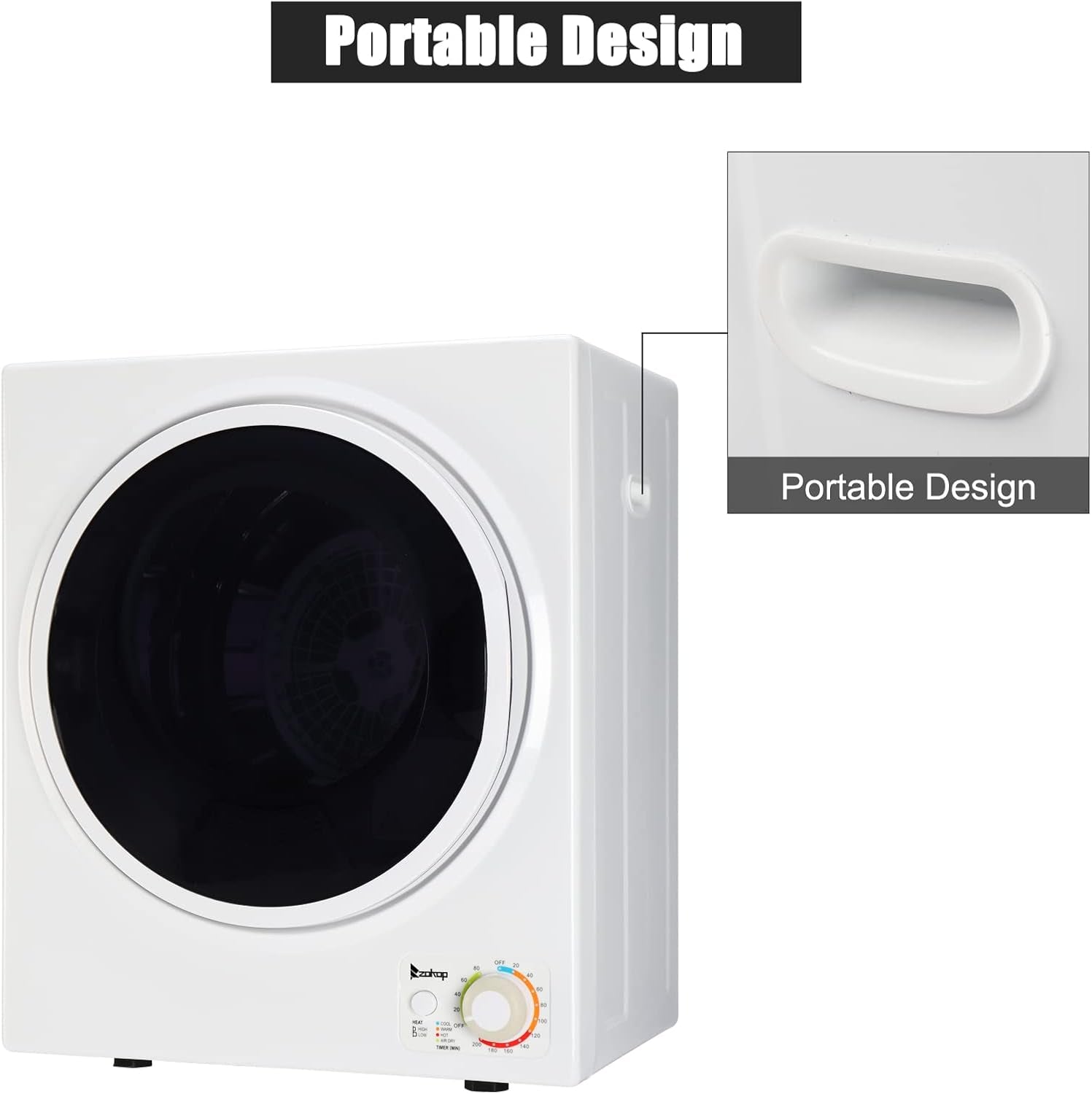 1.5 Cu.Ft Portable Dryer Apartment Laundry with Exhaust Hose