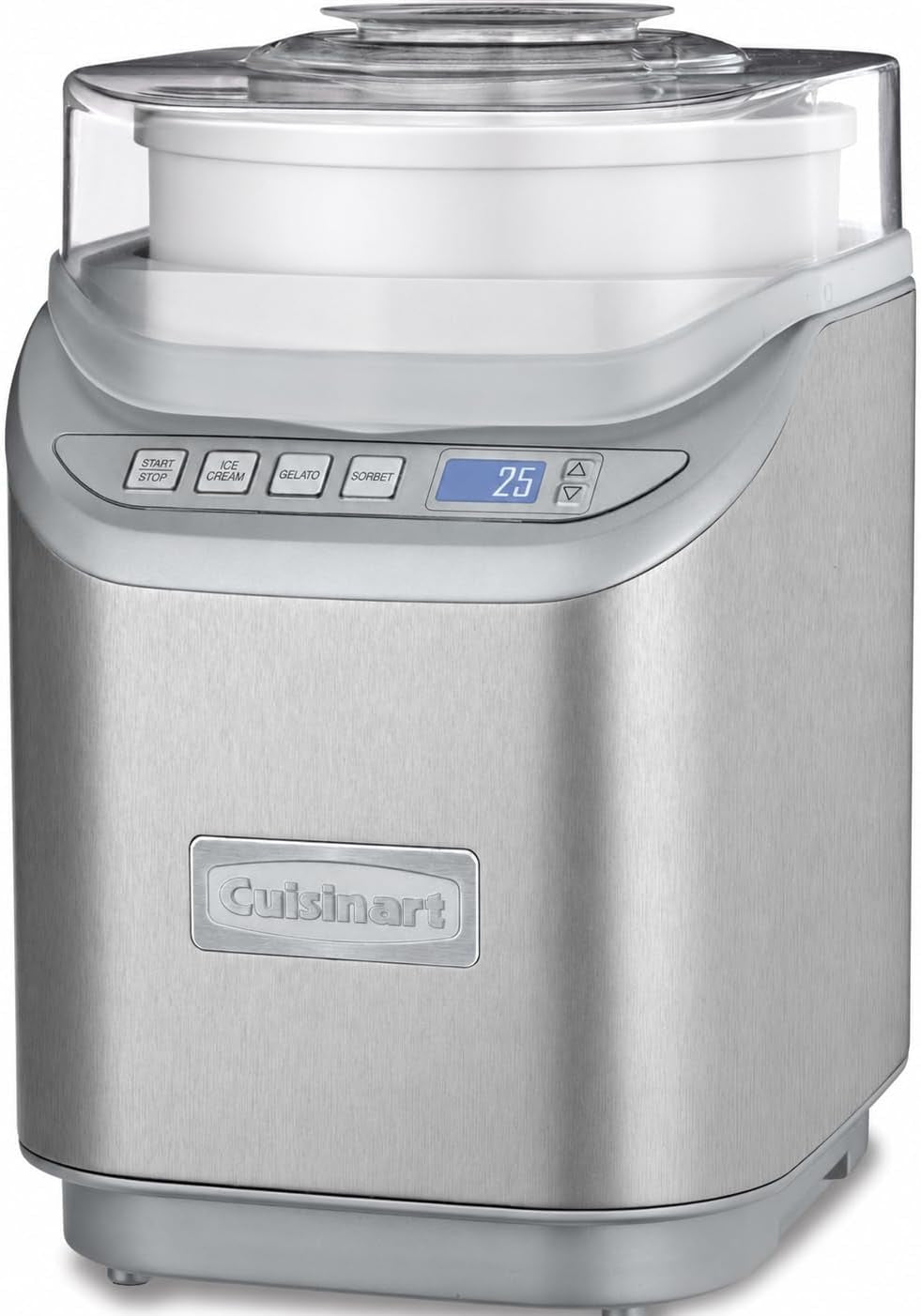 Ice Cream Maker Machine, 2-Quart Stainless Steel Frozen Yogurt, Gelato, Sorbet, Ready in 20 Minutes, LCD Screen and Timer, ICE-70WB