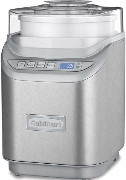Ice Cream Maker Machine, 2-Quart Stainless Steel Frozen Yogurt, Gelato, Sorbet, Ready in 20 Minutes, LCD Screen and Timer, ICE-70WB