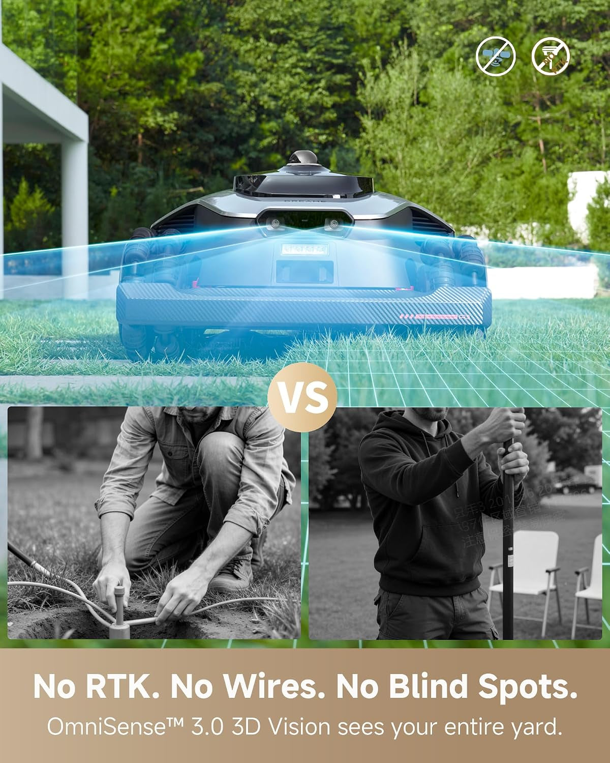 Lidar Robot Lawn Mower A3 AWD Pro 3500 +Garage+Z1 Robotic Pool Cleaner Set, Wire Free No RTK Robotic Lawn Mowers,Dual-Disc Cutting 15.8" Width, Smart Zero-Edge, App Control for 0.87 Acre