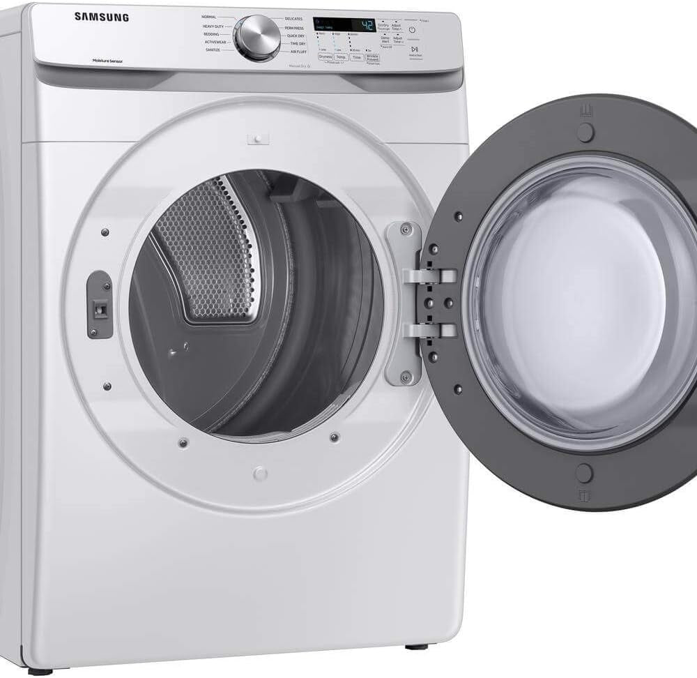 Samsung 7.5 Cu. Ft. Front Load Electric Dryer with Sensor Dry, White, DVE45T6000W/A3