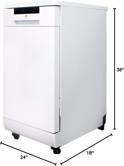 SD-9263WA 18″ Wide Portable Dishwasher with ENERGY STAR, 6 Wash Programs, 8 Place Settings and Stainless Steel Tub – White