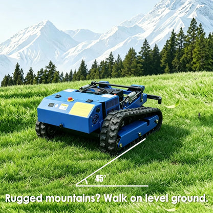 -Remote Control Lawn Mower,Oil-Electric Hybrid Crawler Track Mower,1.1-5.9 Inch Cutting Height Professional Landscape and Estate Mower for 100% Slope(45°) Large Turf Grass Cutting