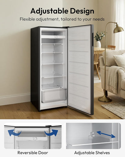 7 Cu Ft Upright Freezer, Convertible Freezer Refrigerator