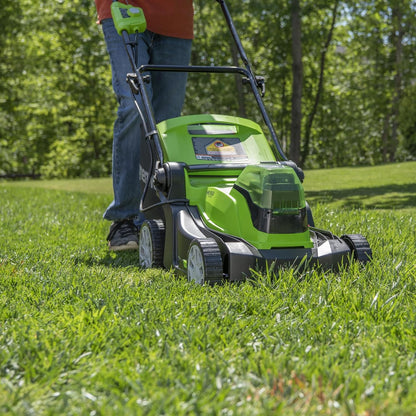 Greenworks 48V (24V X 2) 17In Push Lawn Mower, (2) 4.0 Ah Batteries Kit