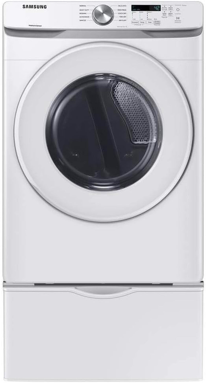 Samsung 7.5 Cu. Ft. Front Load Electric Dryer with Sensor Dry, White, DVE45T6000W/A3