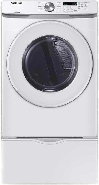 Samsung 7.5 Cu. Ft. Front Load Electric Dryer with Sensor Dry, White, DVE45T6000W/A3