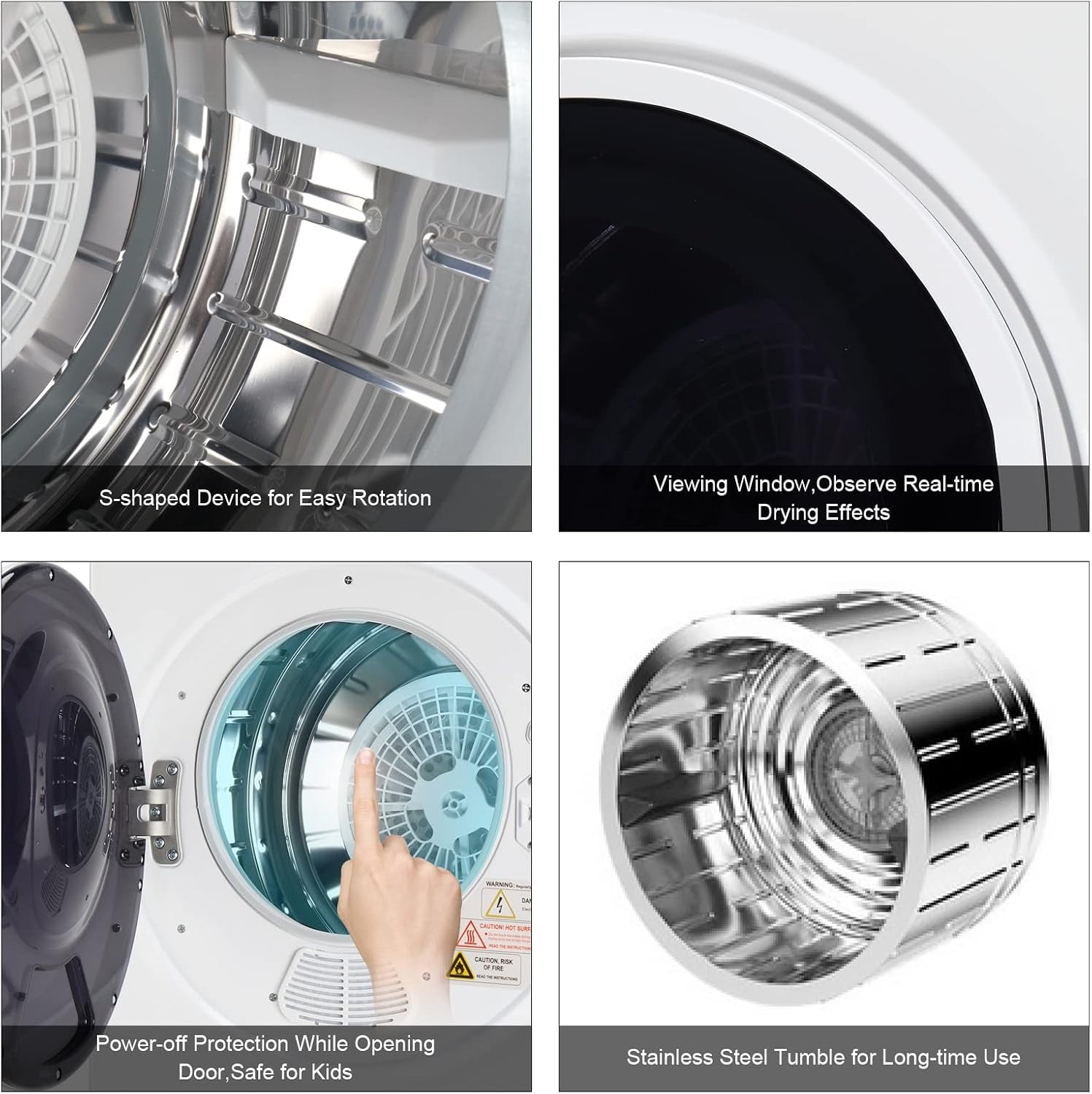 1.5 Cu.Ft Portable Dryer Apartment Laundry with Exhaust Hose
