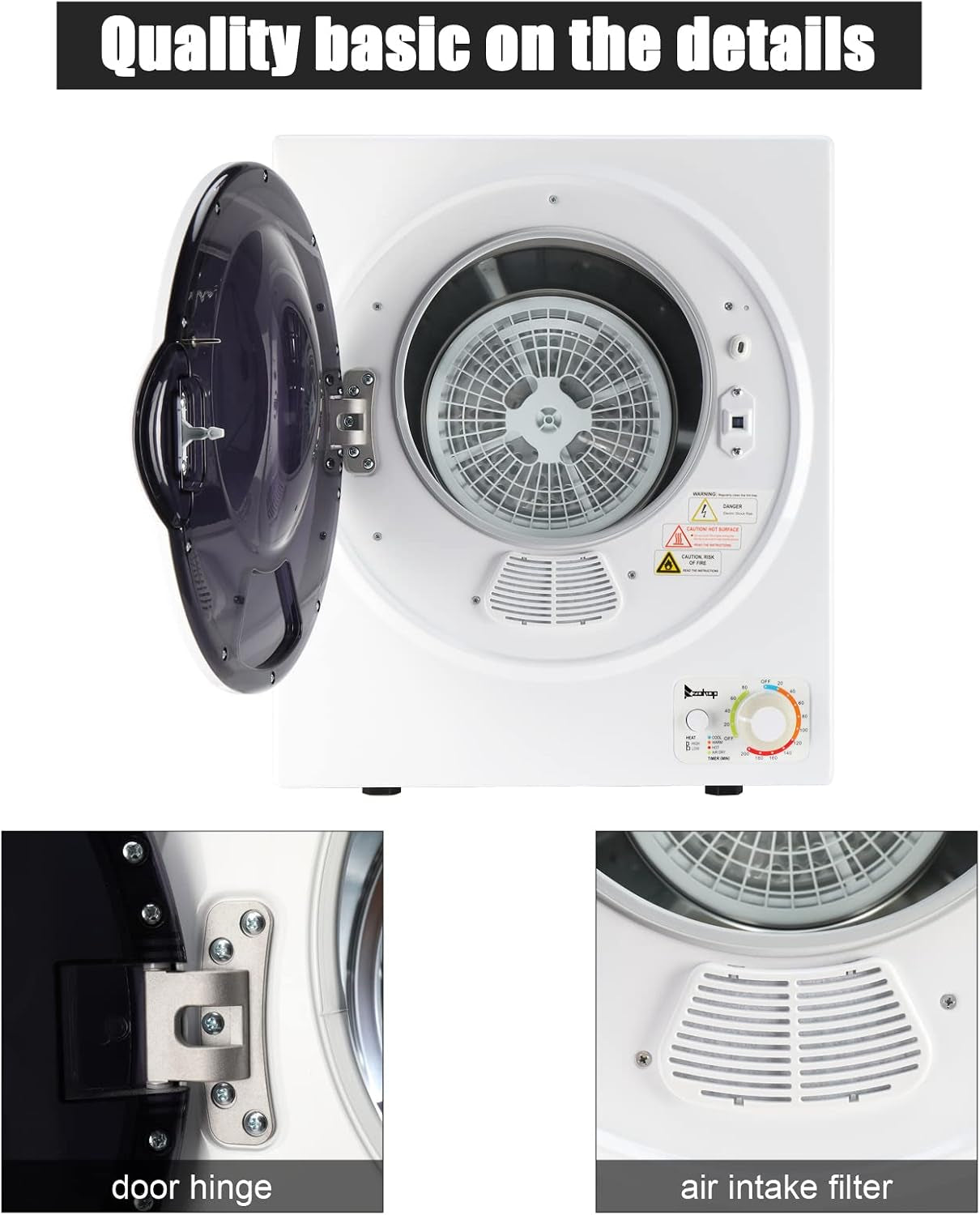 1.5 Cu.Ft Portable Dryer Apartment Laundry with Exhaust Hose