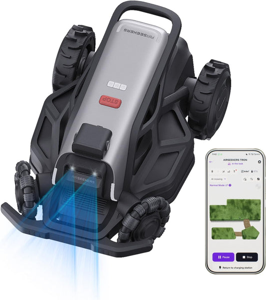 AIRSEEKERES TRON Robot Lawn Mower with 4G for 0.6 Acre, Wire-Free, Nrtk