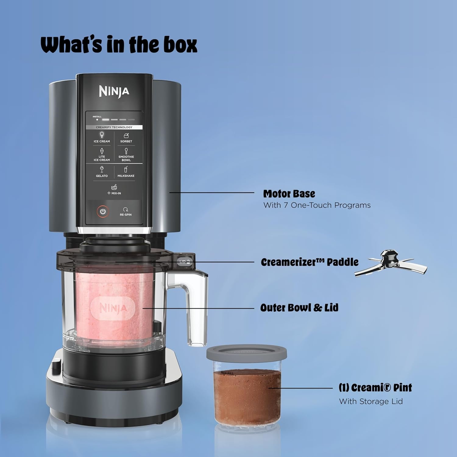 Ninja® Creami® 7-In-1 Ice Cream Maker, Ice Cream, Gelato & More, NC299AMZ