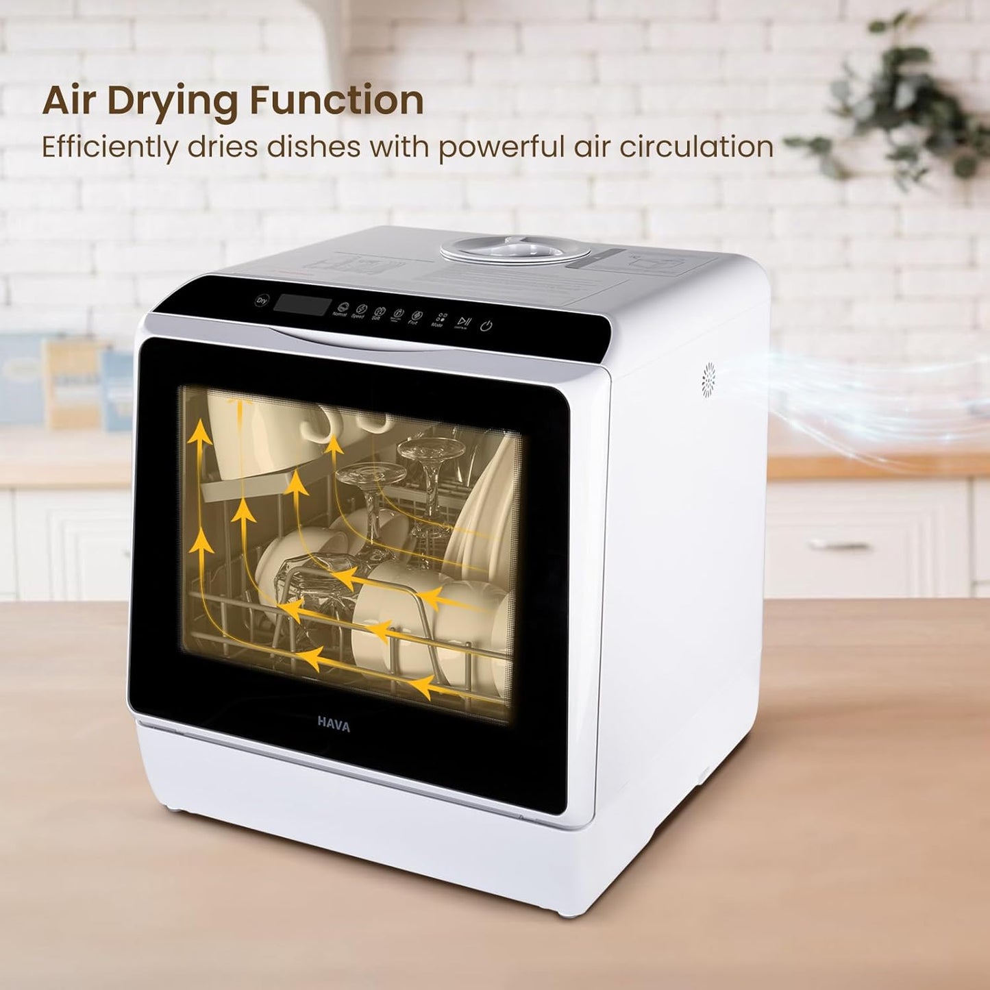 Countertop Dishwasher, 6 Programs Portable Dishwasher with Water Tank