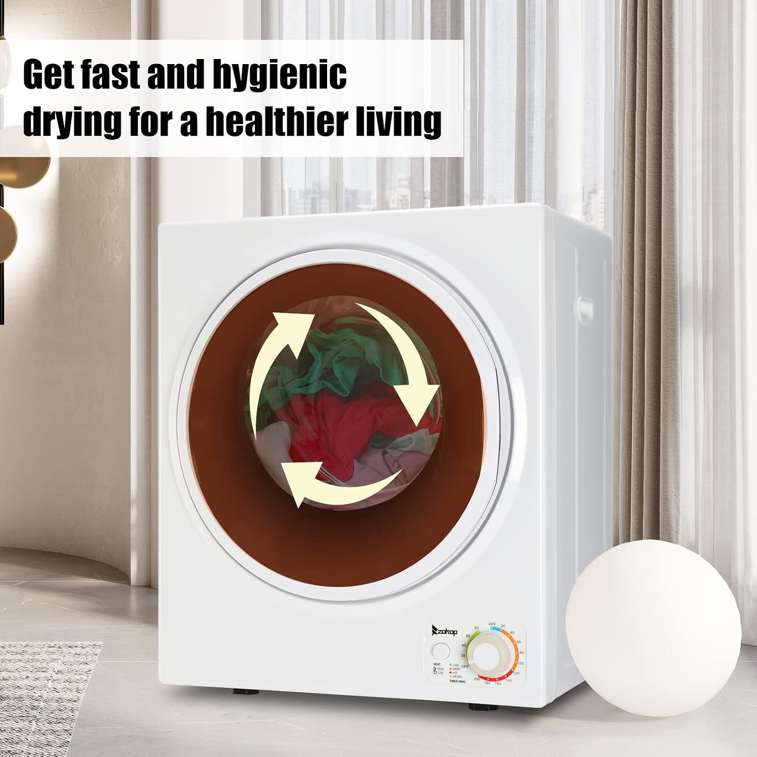 1.5 Cu.Ft Portable Dryer Apartment Laundry with Exhaust Hose