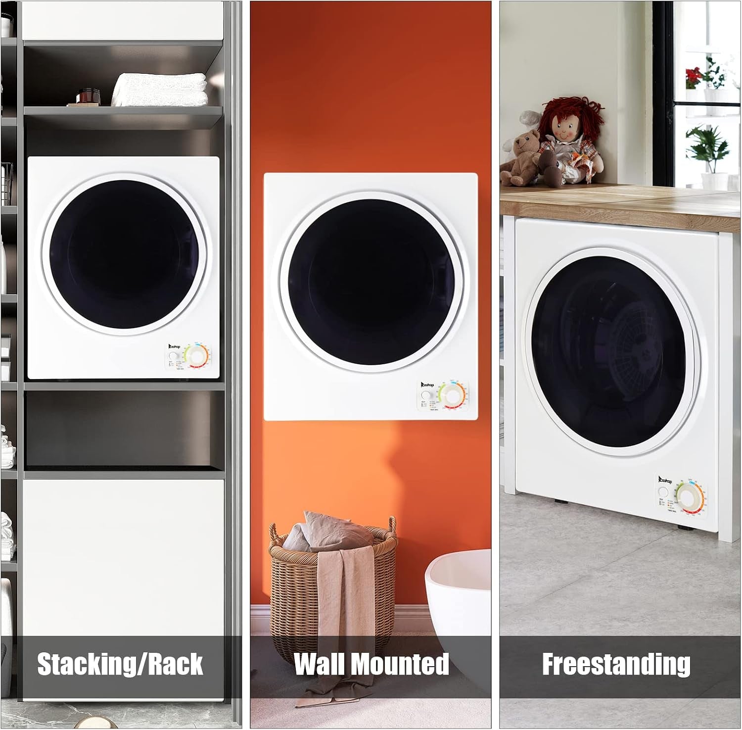 1.5 Cu.Ft Portable Dryer Apartment Laundry with Exhaust Hose