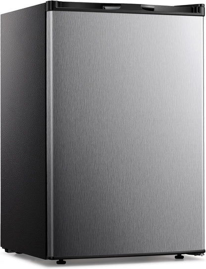 Small Freezer Upright, 3.0 Cu.Ft Mini Freezer, Stainless Steel