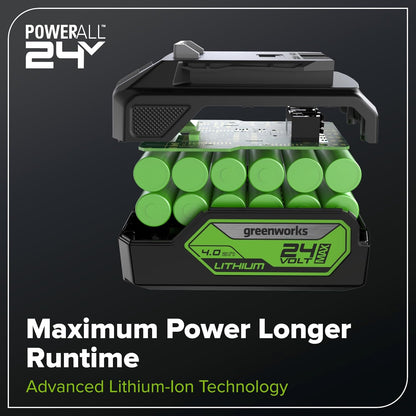 Greenworks 48V (24V X 2) 17In Push Lawn Mower, (2) 4.0 Ah Batteries Kit