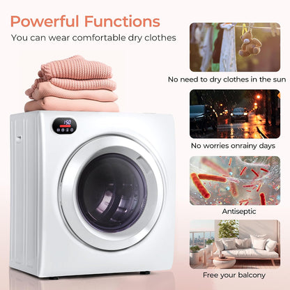 2.65 Cu. Ft. Portable Dryer for Clothes, 1400W Dryer with LCD Panel