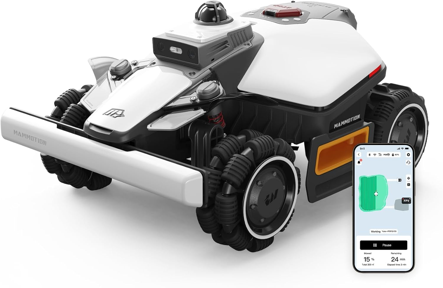 LUBA Mini 2 AWD 1500H Robot Lawn Mower, 0.37 Acre, Lidar+Ai